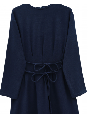 Beli Drapeli Çift Bağcıklı  Selanik Uzun Elbise -Laci