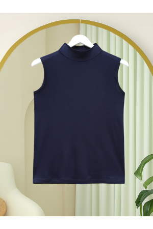 Dik Yaka Sıfır Kol Penye İçlik -Laci