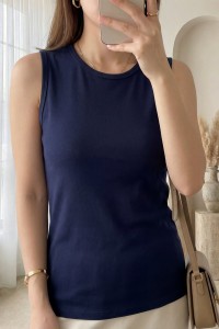 Sıfır Kol Bisiklet Yaka Penye İçlik -Laci