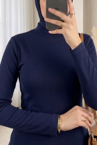 Dik Yaka Uzun Kol İçlik Bluz -Laci