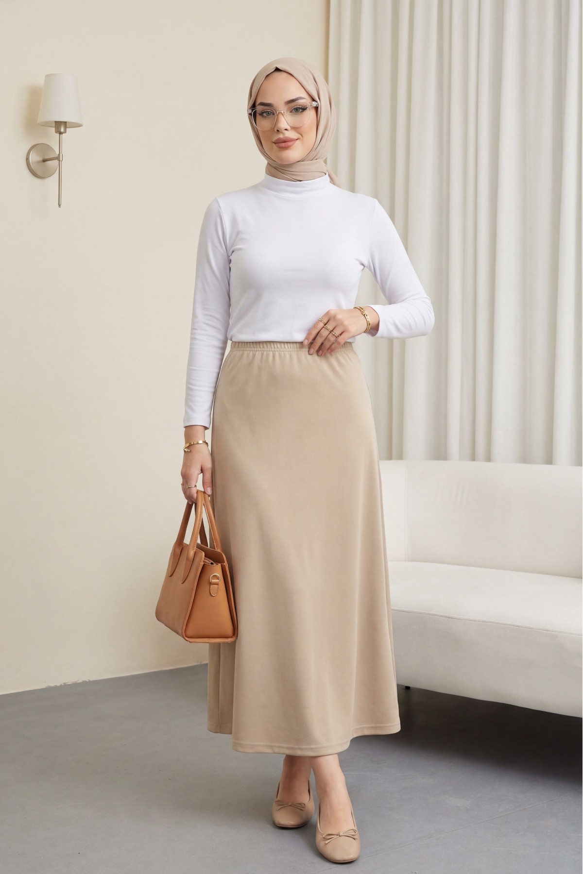Petticoat Lining Skirt   -Light Mink