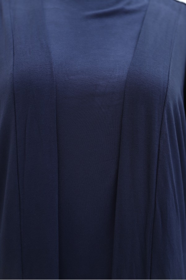 Pantolonu Cepli Likralı Oversize Üçlü Sendy Takım  -Lacivert
