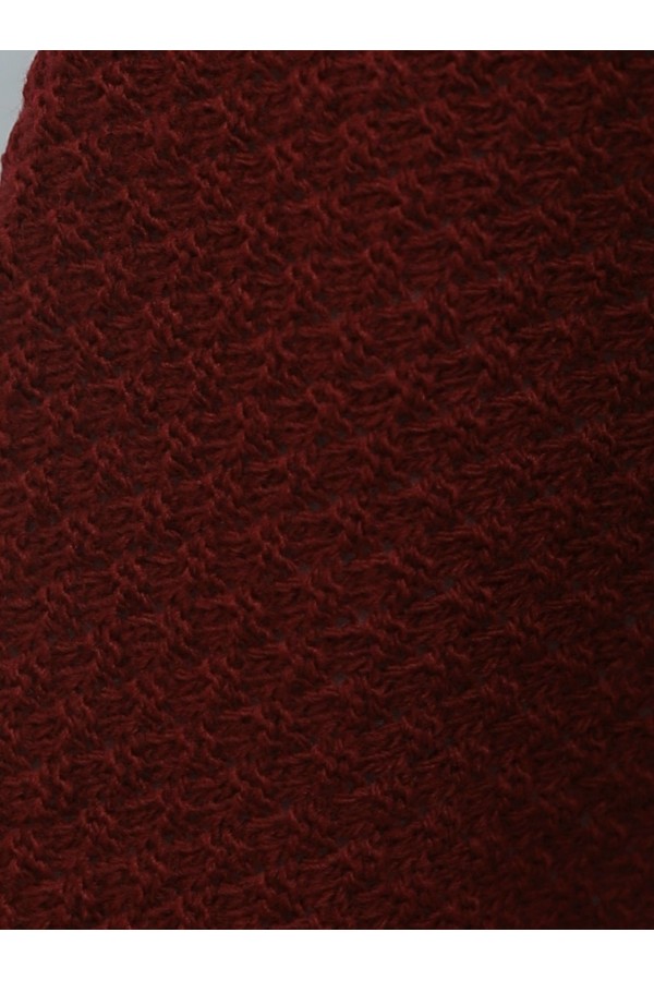 Salaş Kesim Günlük Triko Panço  -Bordo