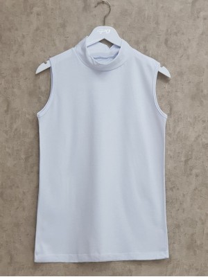 Half Neck Zero Sleeve Underwear -White