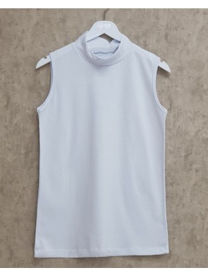 Yarım Boğazlı Sıfır Kol İçlik -Beyaz