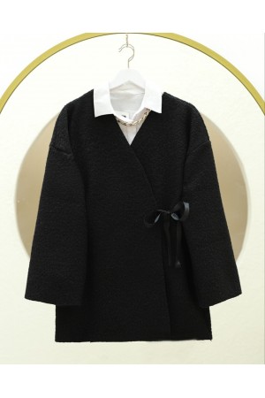 كيمونو بوكل مربوط على الجانب -أسود