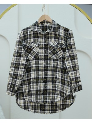 Kapaklı Cepli Tüvit Gömlek -Sarı