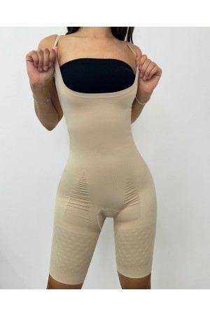 مشد بطول الدمبل مع حزام قابل للتعديل -لون كريمي