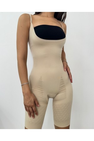 مشد بطول الدمبل مع حزام قابل للتعديل -لون كريمي