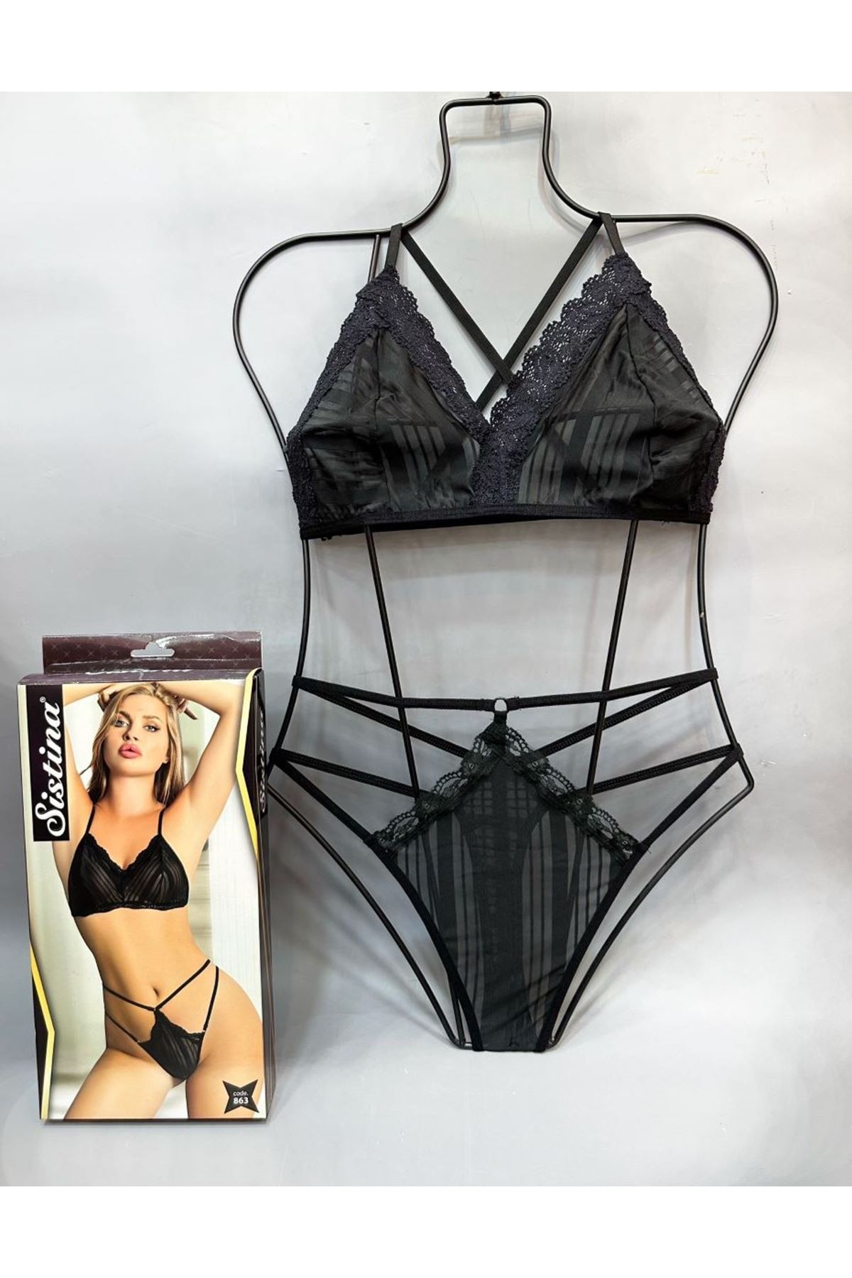 Siyah Bralet Sütyen Takım - B863 detay görseli