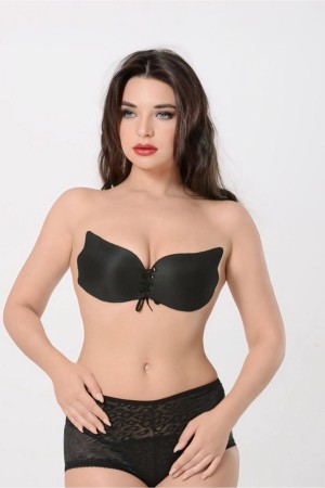 حمالة صدر لاصقة سوداء على شكل فراشة