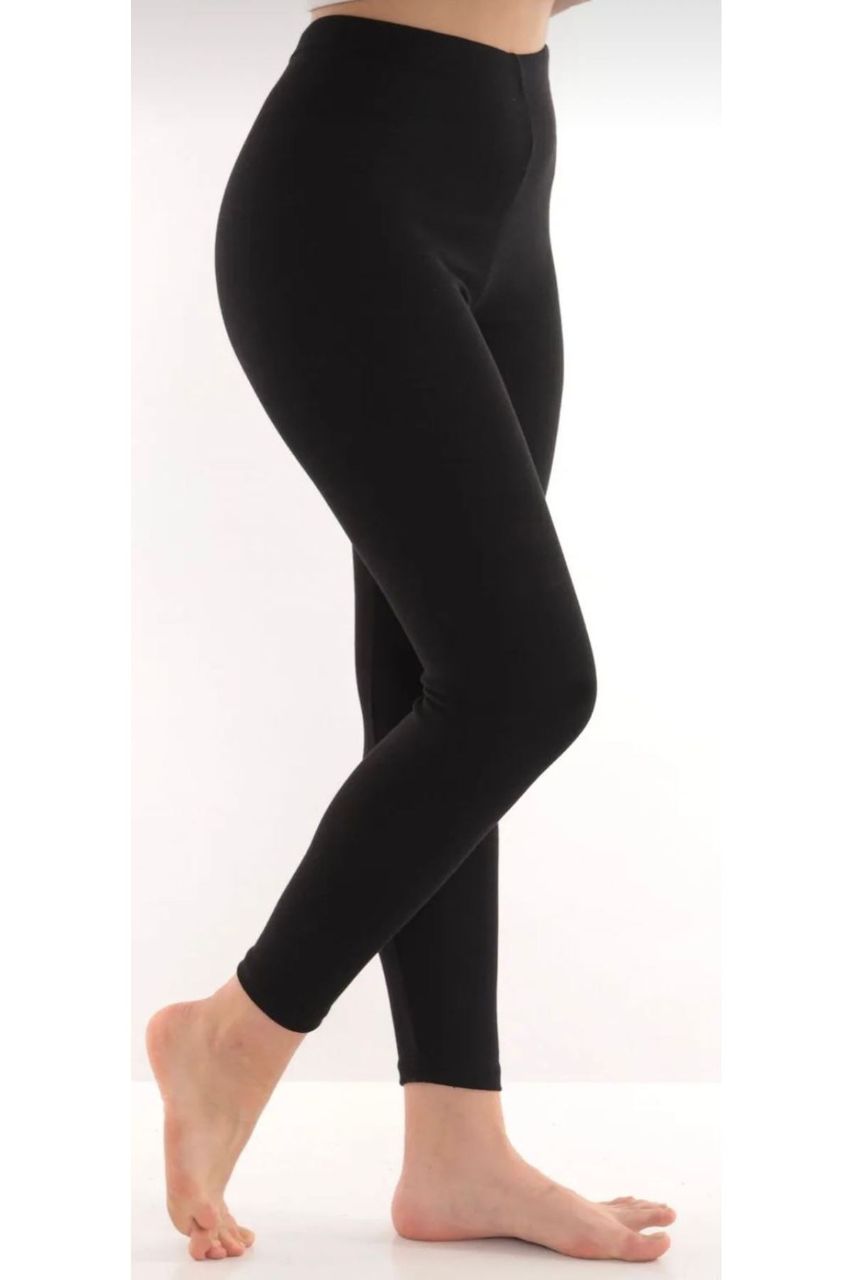 Women's Black Thermal Tights with Ribbed Lining