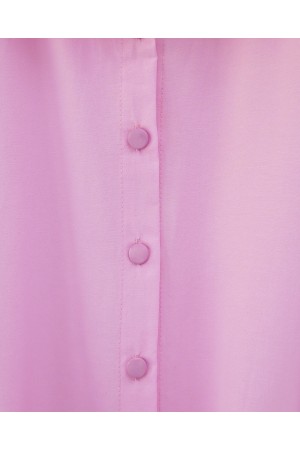 قميص مطوي مربوط عند الخصر بنصف أزرار  -بودرة