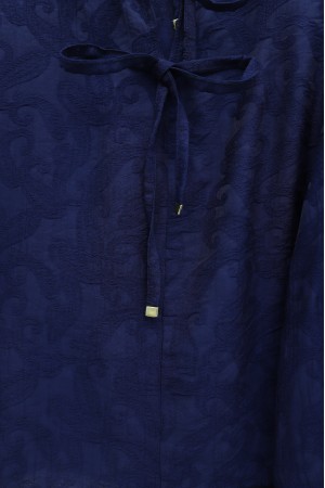 Kolu Lastikli Yakası Bağlamalı Etekli Jakar Takım   -Laci