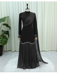 Önü Drapeli Eteği Janjan Şifon...