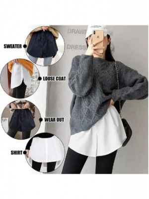 Lastikli Düğmeli Kurtarıcı Gömlek Altı Eteklik -Beyaz