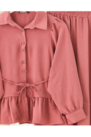 Parçalı Büzgülü Bluz Etekli Takım -G.Kurusu