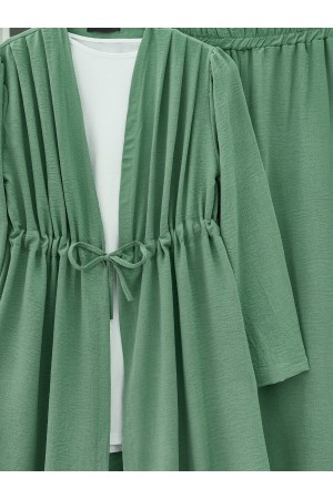 Tunnel Laced Ayrobin Kimono Set -Cagla Green