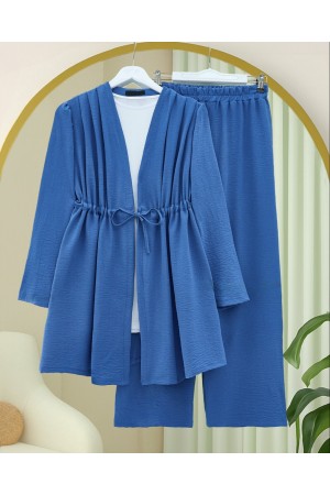 Tunnel Laced Ayrobin Kimono Set -İndigo