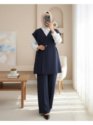 Çapraz Bağlamalı Kısa Kol Pantolonlu Scuba Takım -Laci