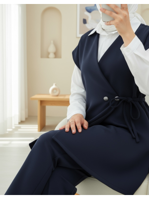 Çapraz Bağlamalı Kısa Kol Pantolonlu Scuba Takım -Laci