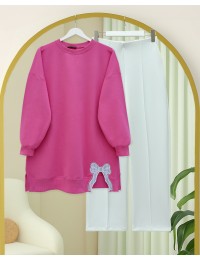 Yuvarlak Yaka Eteği Fiyonk Det...