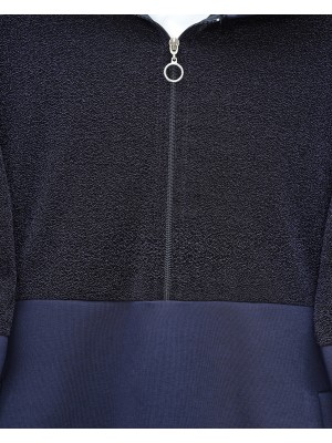 Yarım Fermuarlı Sim Detaylı Kapşonlu Üç İplik Takım  -Laci