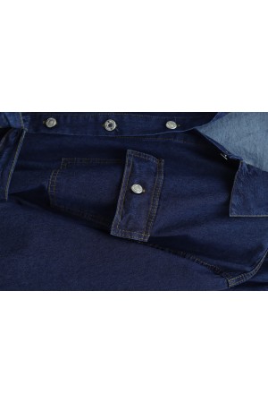 Beli Kemerli Cepli Önü Düğmeli Kot Takım   -Laci