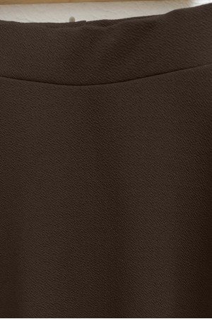 İthal Likralı Krep Kumaş Kiloş Çan Etek  -بنى