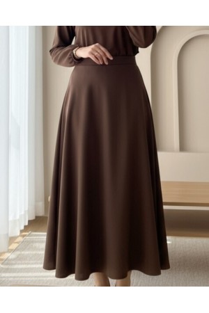 تنورة سكوبا واسعة  -بنى