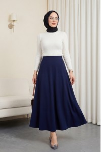 İthal Likralı Krep Kumaş Kiloş Çan Etek  -Laci