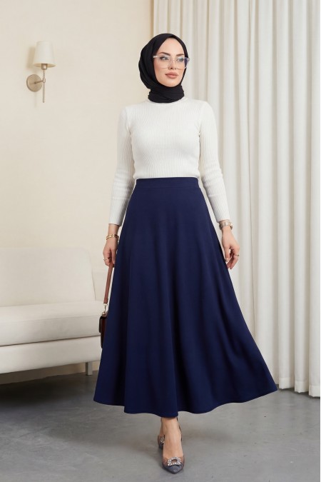 İthal Likralı Krep Kumaş Kiloş Çan Etek  -Laci