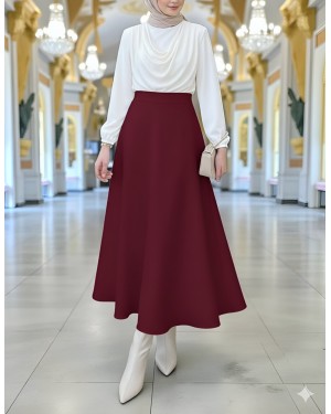 Bol Kiloş Sukuba Puf Etek    -Bordo