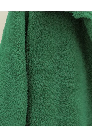 Plush Jacket with Buttoned Pockets   -Green