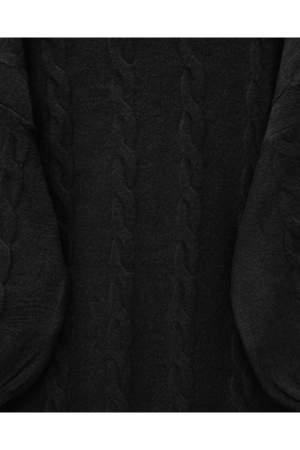 Hair Knitting Pattern Soft Knitwear Sweater -Black