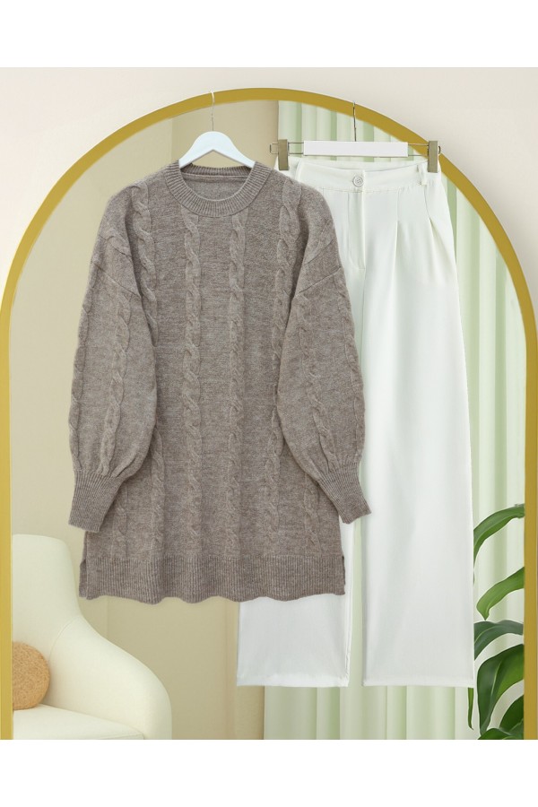 Hair Knitting Pattern Soft Knitwear Sweater - Soil