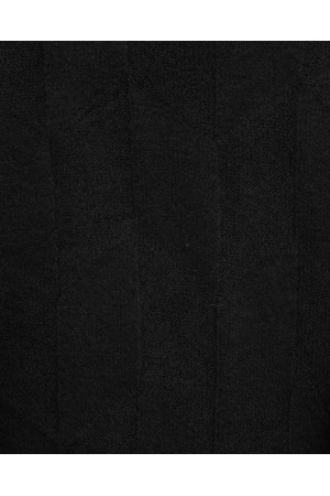 Yuvarlak Yaka Salaş Desenli Triko Kazak -Siyah