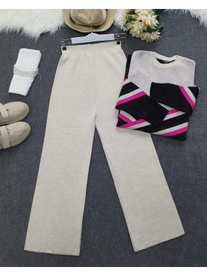 Salaş Triko Pantolon -Taş