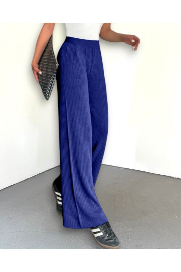 Ribbed Knitwear Trousers -Saxe 