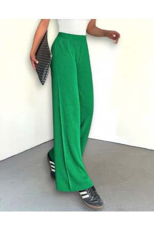 Fitilli Triko Pantolon -Yeşil