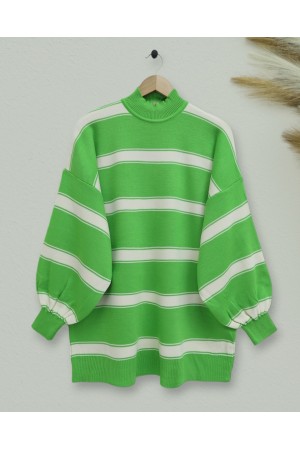 Striped Half -PISTACHIO GREEN