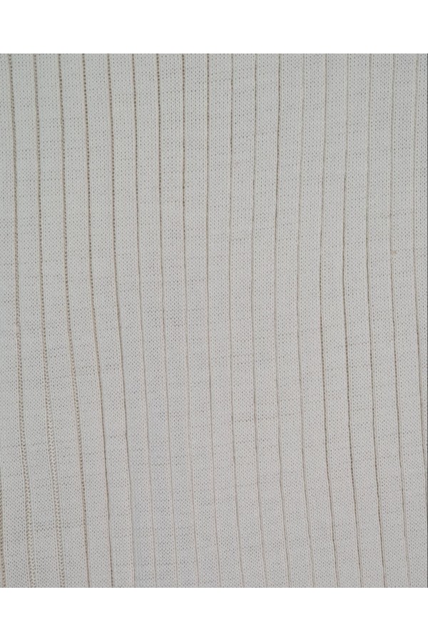 Double Pocket Ribbed Knitwear Set -Cream color