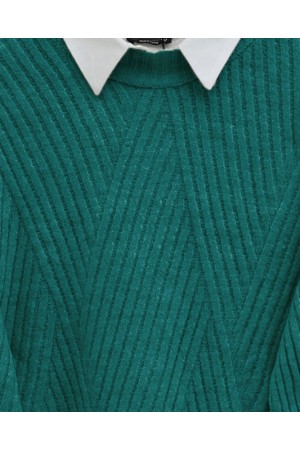 تنفيذ محبوك الماس منقوشة سترة تريكو      -زمرد