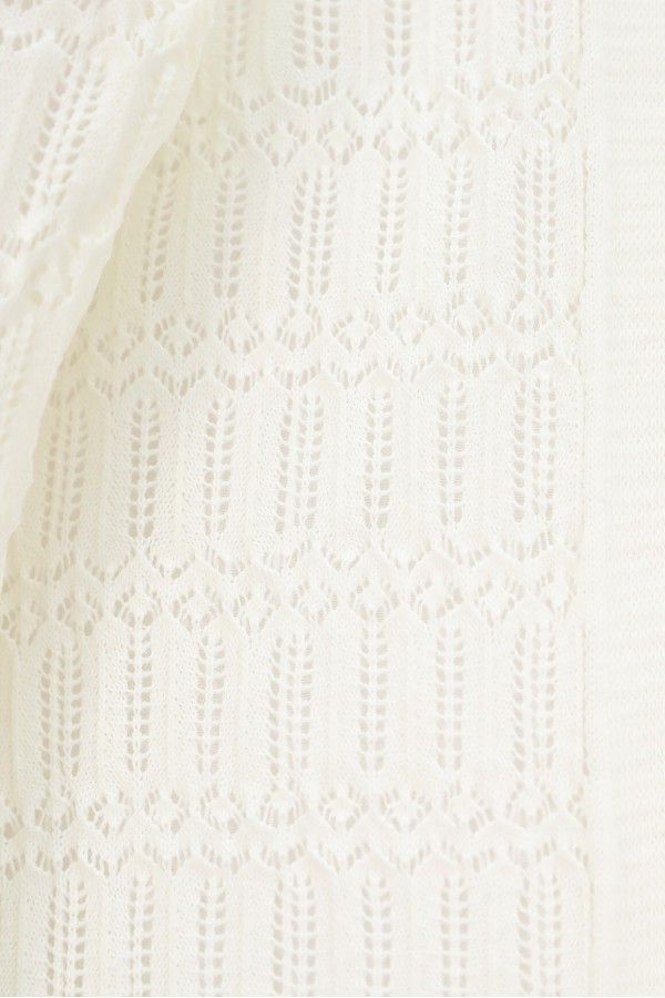 Openwork Patterned Spring Cardigan -White
