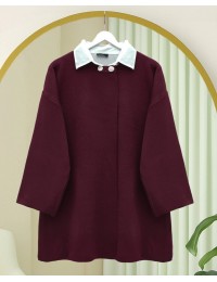 Çift Düğmeli Salaş Triko Panço...