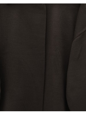 Çift Düğmeli Salaş Triko Panço -K. Kahve