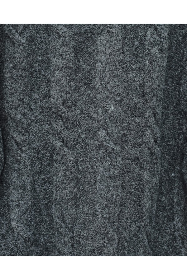 Soft Knitted Sweater with Embossed Pattern   -Smoked 