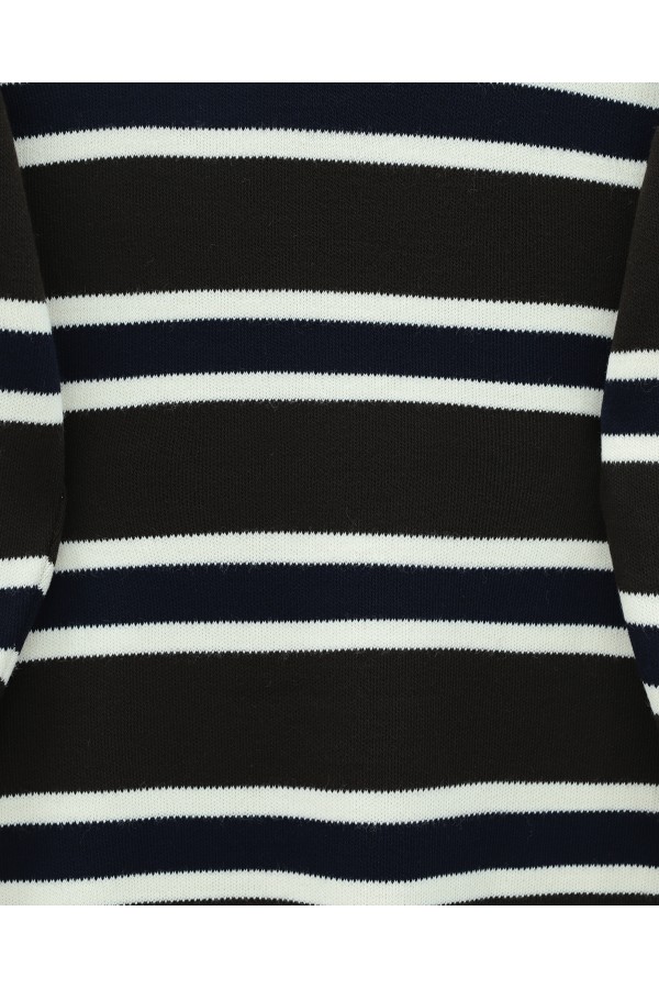 Colorful Striped Loose Knit Tunic  -Dark Coffee