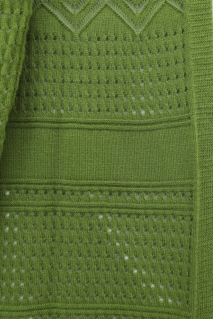 Ajurlu Mevsimlik Triko Hırka     -F.Yeşili