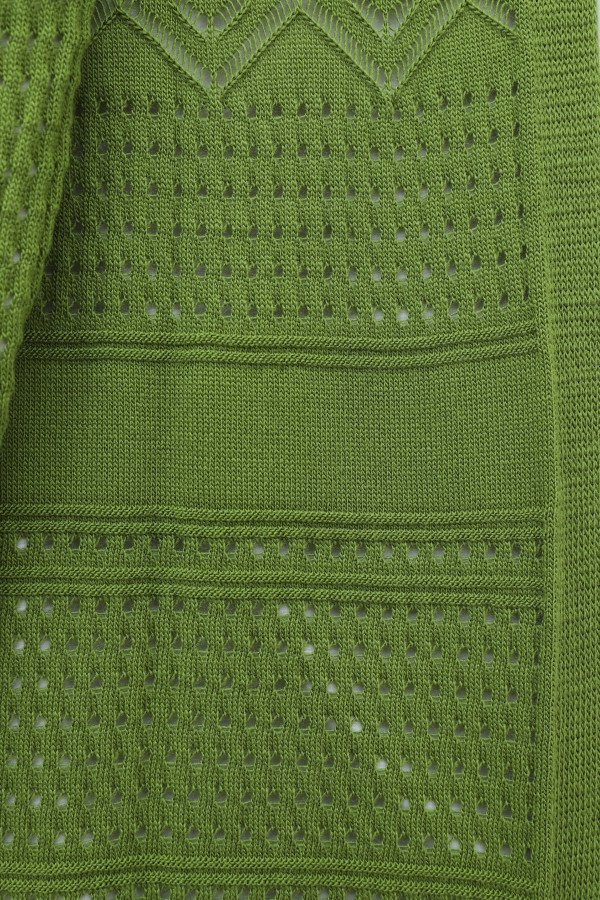 Openwork Seasonal Knitwear Cardigan    -PISTACHIO GREEN